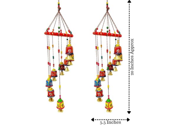 Handcrafted Rajasthani Door & Wall Hanging Home Decor | Balcony Decor Hanging | Home Furnishing | Diwali Gift | Corporate Gift | Home Decor Items (Pack of 2, Multi-Colour)