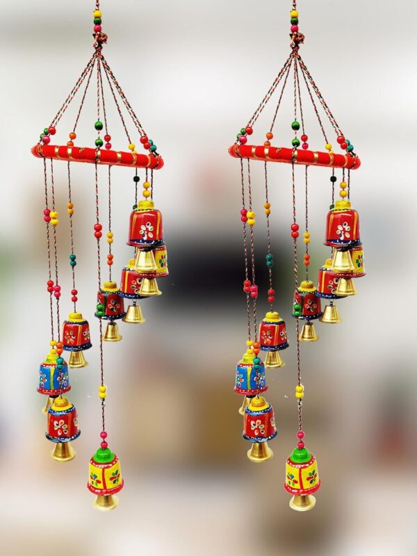 Handcrafted Rajasthani Door & Wall Hanging Home Decor | Balcony Decor Hanging | Home Furnishing | Diwali Gift | Corporate Gift | Home Decor Items (Pack of 2, Multi-Colour)