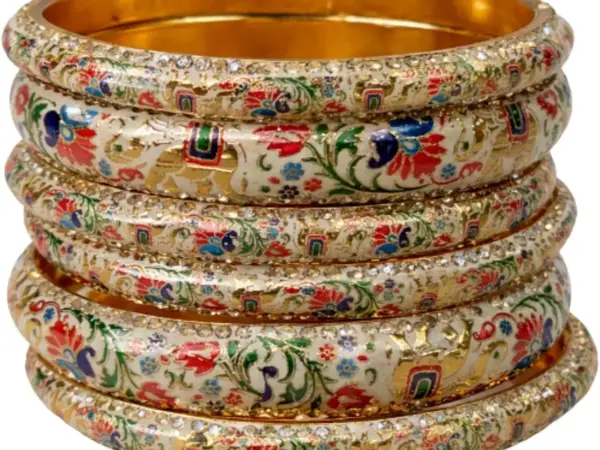 Handmade Meenakari Lac Bangles Elephant Design | Traditional Rajasthani Lac Chudi Set for Women & Girls | Ethnic Bridal