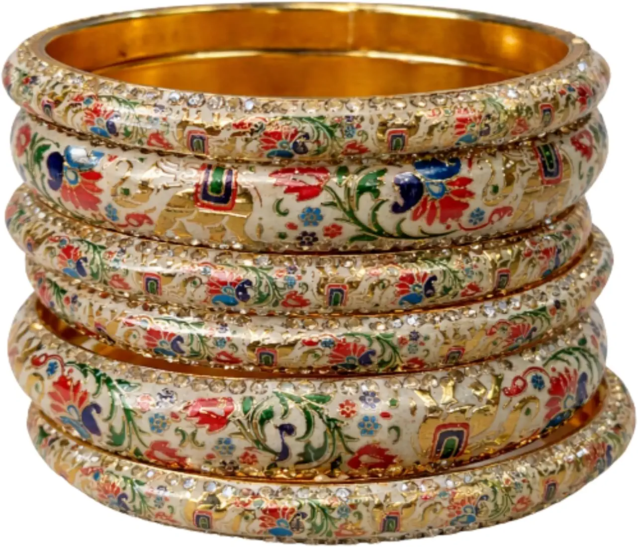 81ukjkbAfCL._AC_UY1100_FMwebp_ Handmade Meenakari Lac Bangles Elephant Design | Traditional Rajasthani Lac Chudi Set for Women & Girls | Ethnic Bridal - Image 1